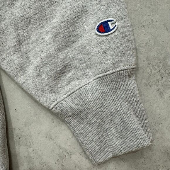 Champion Premium Reverse Weave Warm Up Size L Big Logo Crewneck Sweatshirt - Picture 5 of 8